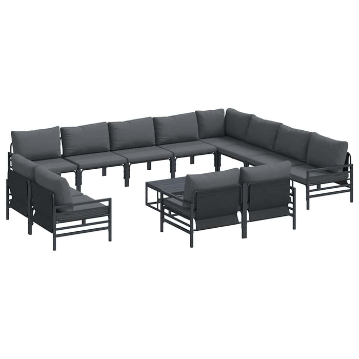 Set de canapele pentru grădină 13 pcs Antracit Oțel - WALTI WALTI