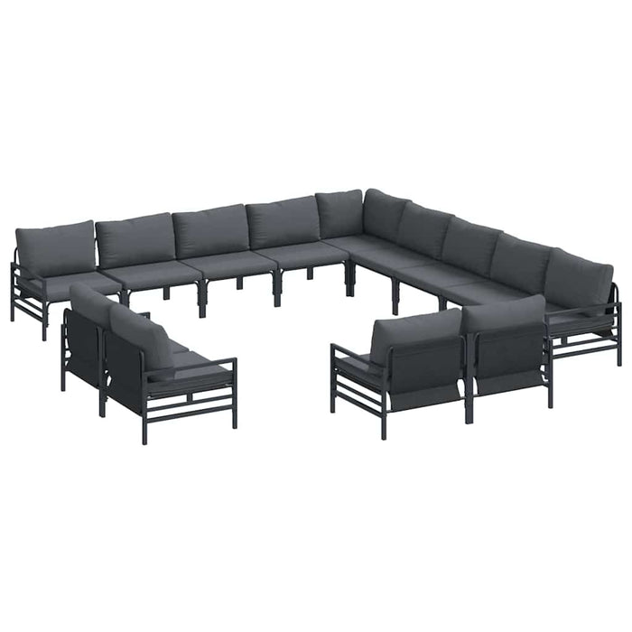 Set de canapele pentru grădină 13 pcs Antracit Oțel - WALTI WALTI