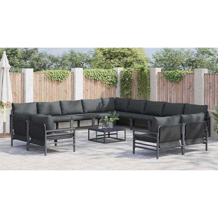 Set de canapele pentru grădină 14 pcs Antracit Oțel - WALTI WALTI