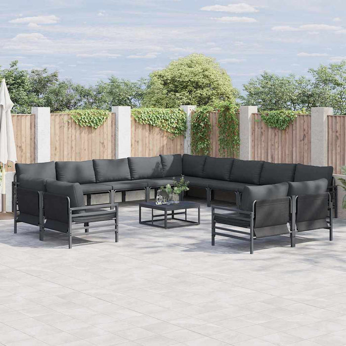 Set de canapele pentru grădină 14 pcs Antracit Oțel - WALTI WALTI