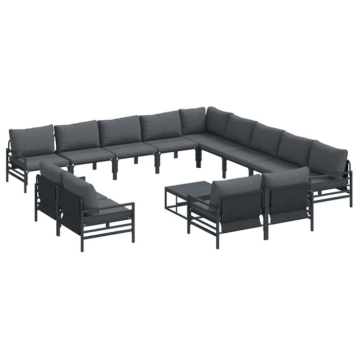 Set de canapele pentru grădină 14 pcs Antracit Oțel - WALTI WALTI