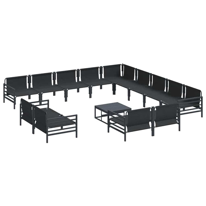 Set de canapele pentru grădină 14 pcs Antracit Oțel - WALTI WALTI
