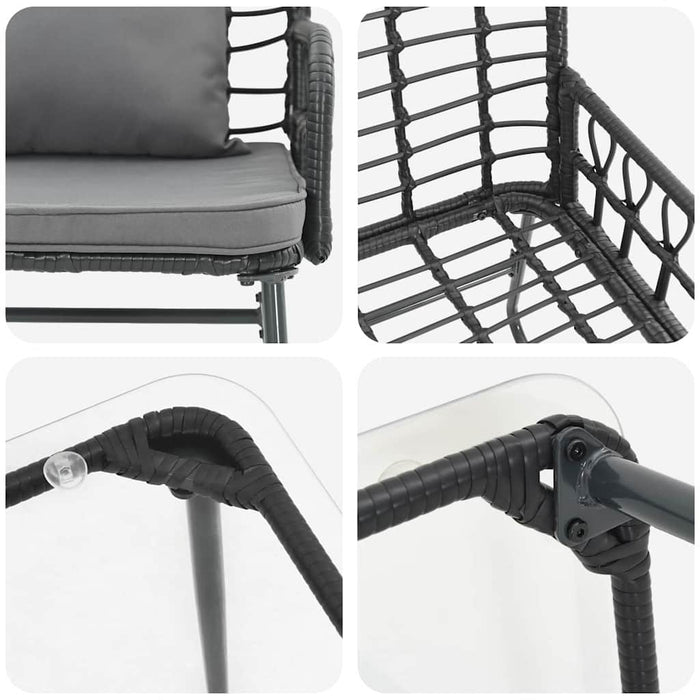 Set de Mobilier pentru Grădină cu pernă 4 pcs Negru, Antracit - WALTI WALTI
