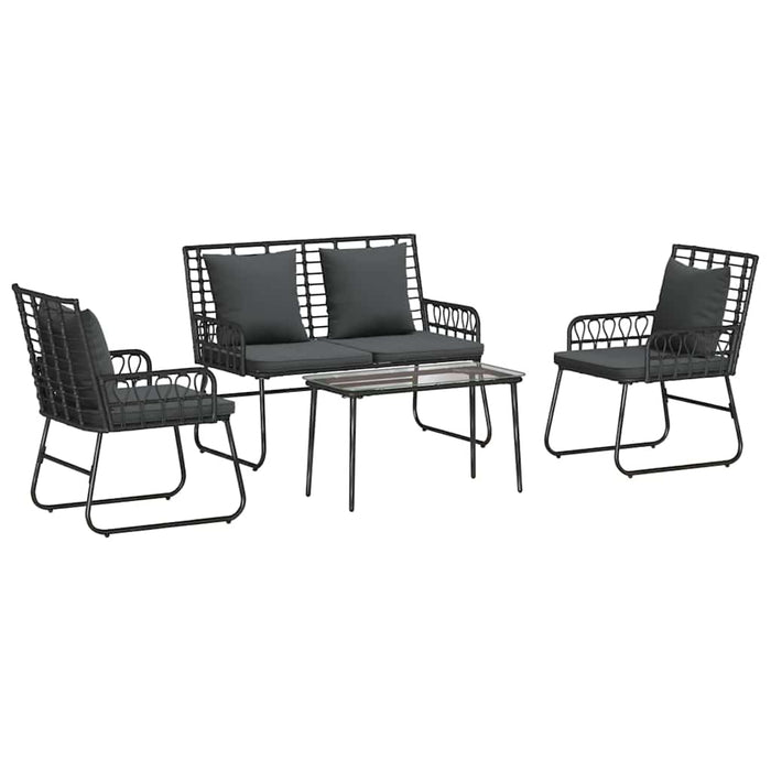Set de Mobilier pentru Grădină cu pernă 4 pcs Negru, Antracit - WALTI WALTI