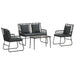 Set de Mobilier pentru Grădină cu pernă 4 pcs Negru, Antracit - WALTI WALTI