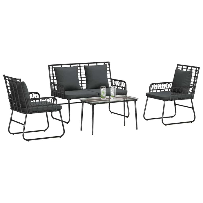Set de Mobilier pentru Grădină cu pernă 4 pcs Negru, Antracit - WALTI WALTI