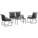 Set de Mobilier pentru Grădină cu pernă 4 pcs Negru, Antracit - WALTI WALTI