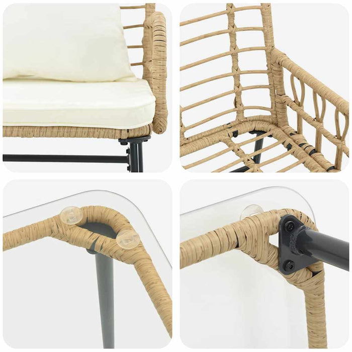 Set de Mobilier pentru Grădină cu pernă 4 pcs Negru, Antracit - WALTI WALTI