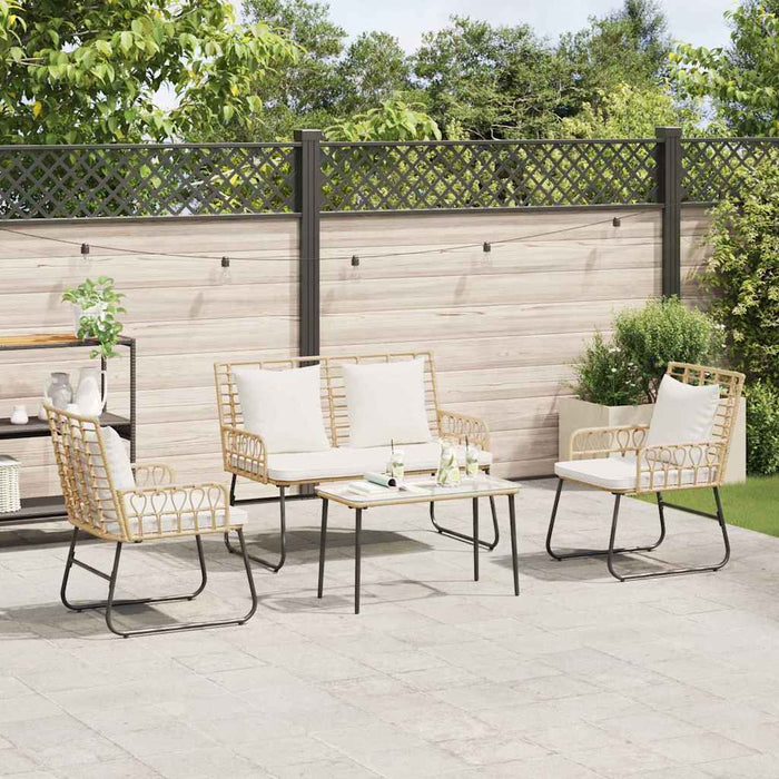 Set de Mobilier pentru Grădină cu pernă 4 pcs Negru, Antracit - WALTI WALTI