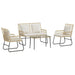 Set de Mobilier pentru Grădină cu pernă 4 pcs Negru, Antracit - WALTI WALTI