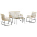 Set de Mobilier pentru Grădină cu pernă 4 pcs Negru, Antracit - WALTI WALTI