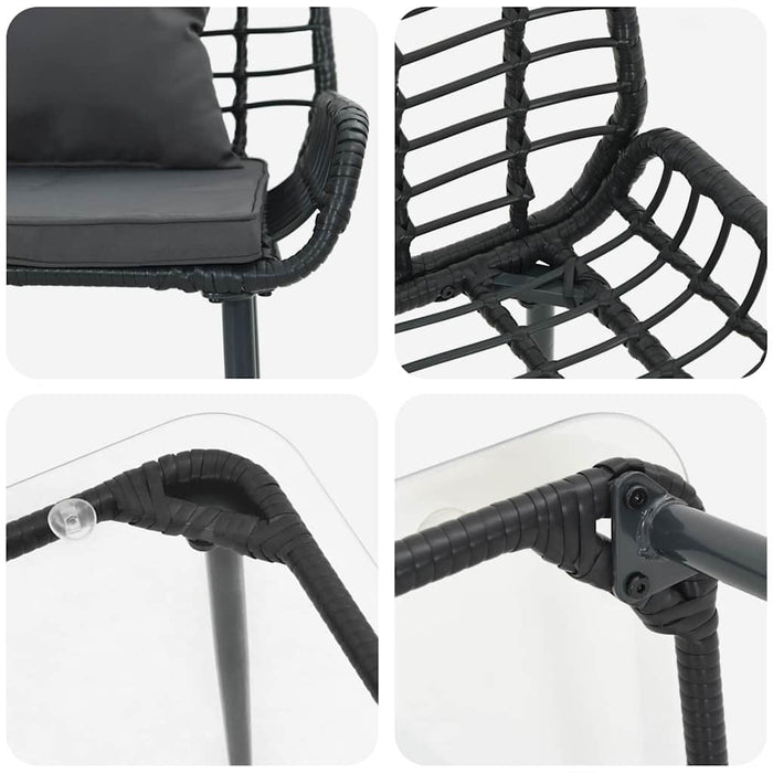 Set de Mobilier pentru Grădină cu pernă 4 pcs Maro, Negru, Crem - WALTI WALTI