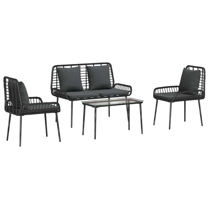 Set de Mobilier pentru Grădină cu pernă 4 pcs Maro, Negru, Crem - WALTI WALTI