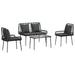 Set de Mobilier pentru Grădină cu pernă 4 pcs Maro, Negru, Crem - WALTI WALTI