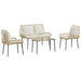 Set de Mobilier pentru Grădină cu pernă 4 pcs Maro, Negru, Crem - WALTI WALTI