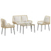 Set de Mobilier pentru Grădină cu pernă 4 pcs Maro, Negru, Crem - WALTI WALTI