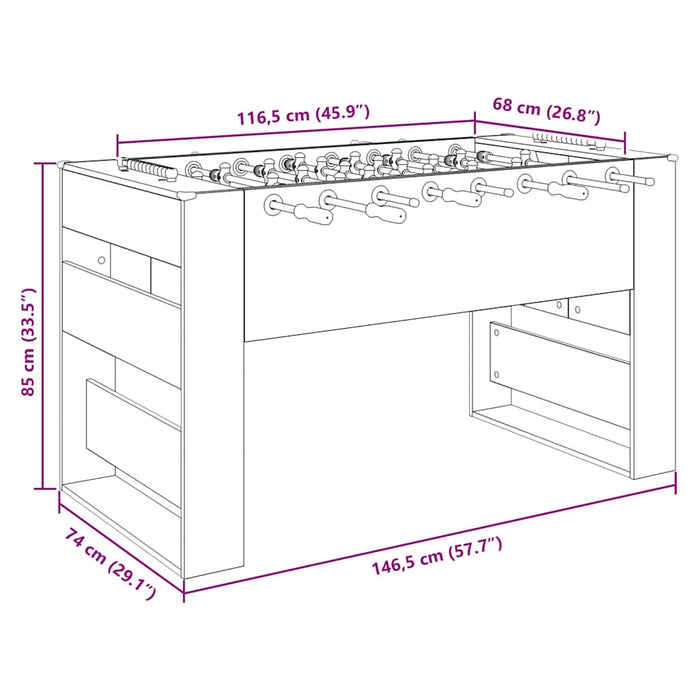 Mază de Fotbal 2 pcs Stejar Sonoma 146,5 x 74 x 85 cm - WALTI WALTI