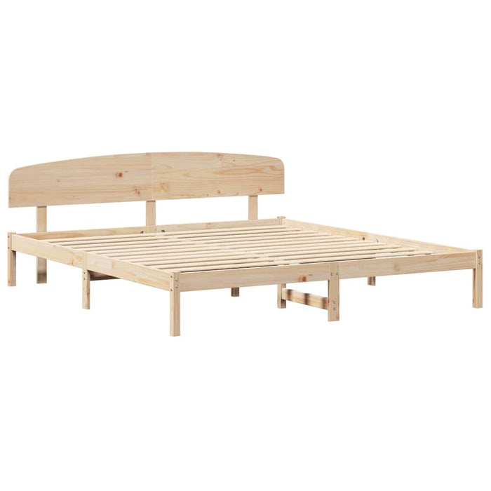 Cadru de pat cu headboard Maro 200 x 200 cm Lemn masiv de pin - WALTI WALTI