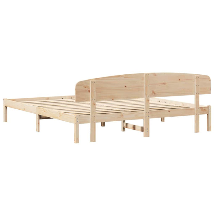 Cadru de pat cu headboard Maro 200 x 200 cm Lemn masiv de pin - WALTI WALTI
