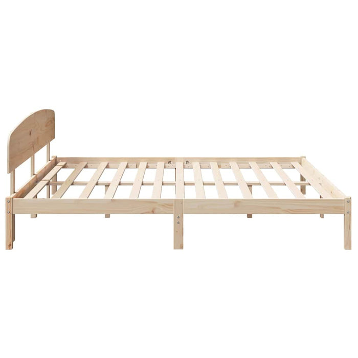 Cadru de pat cu headboard Maro 200 x 200 cm Lemn masiv de pin - WALTI WALTI