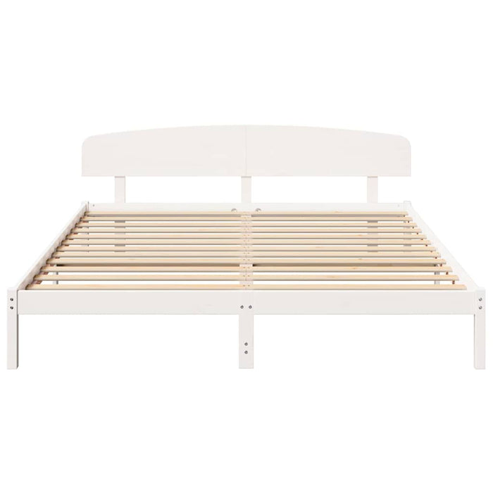 Cadru de pat cu headboard Alb 200 x 200 cm Lemn masiv de pin - WALTI WALTI
