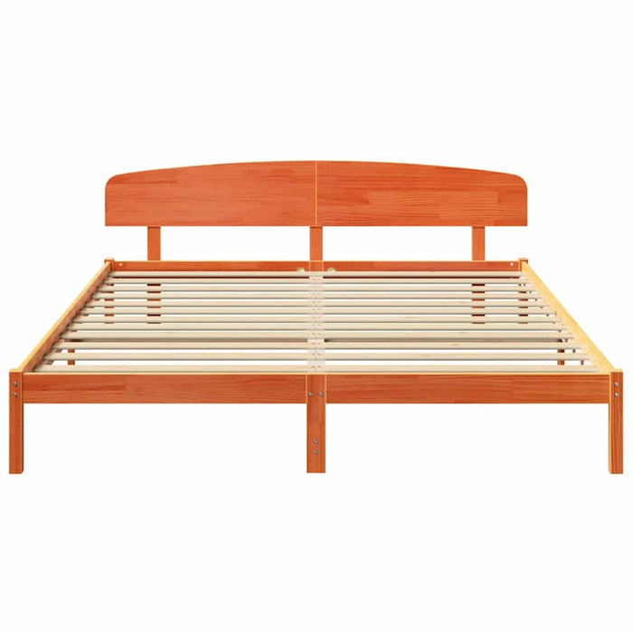Cadru de pat cu headboard Maro 200 x 200 cm Lemn masiv de pin - WALTI WALTI