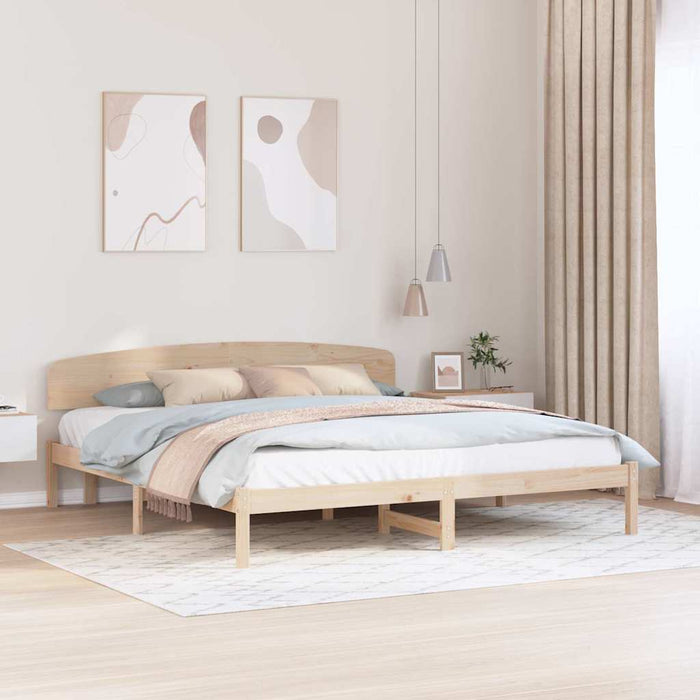 Cadru de pat cu headboard Maro 180 x 200 cm Lemn masiv de pin - WALTI WALTI