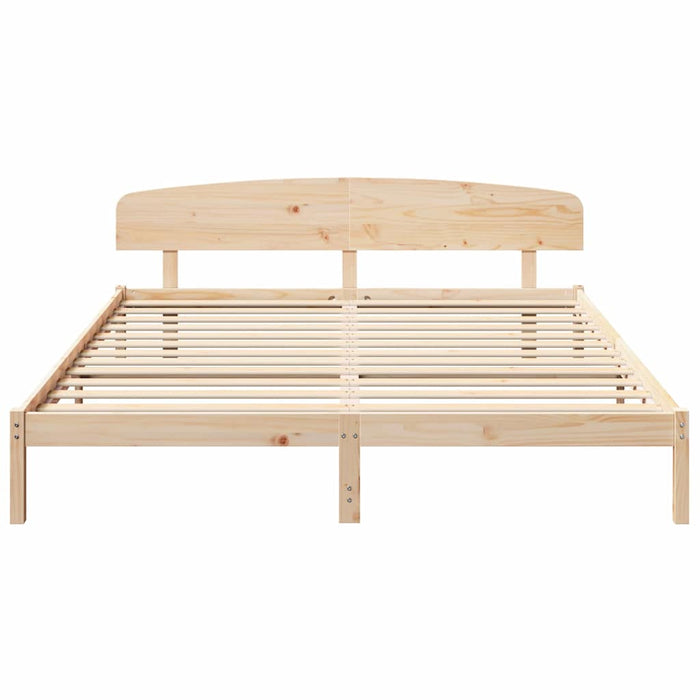 Cadru de pat cu headboard Maro 180 x 200 cm Lemn masiv de pin - WALTI WALTI