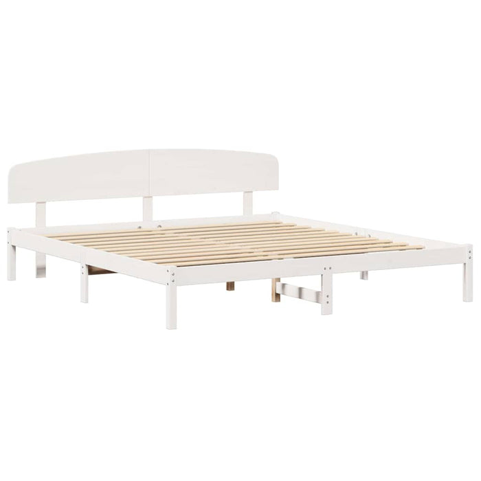 Cadru de pat cu headboard Alb 180 x 200 cm Lemn masiv de pin - WALTI WALTI