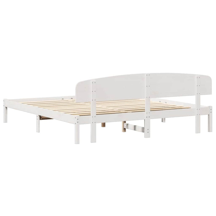 Cadru de pat cu headboard Alb 180 x 200 cm Lemn masiv de pin - WALTI WALTI