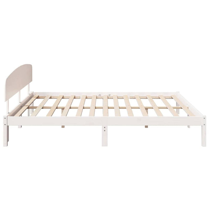 Cadru de pat cu headboard Alb 180 x 200 cm Lemn masiv de pin - WALTI WALTI