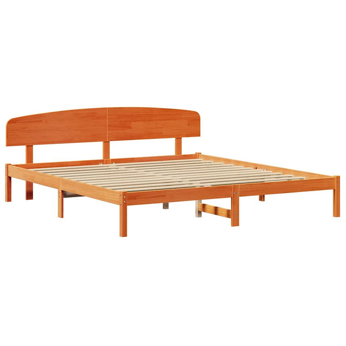 Cadru de pat cu headboard Maro 180 x 200 cm Lemn masiv de pin - WALTI WALTI