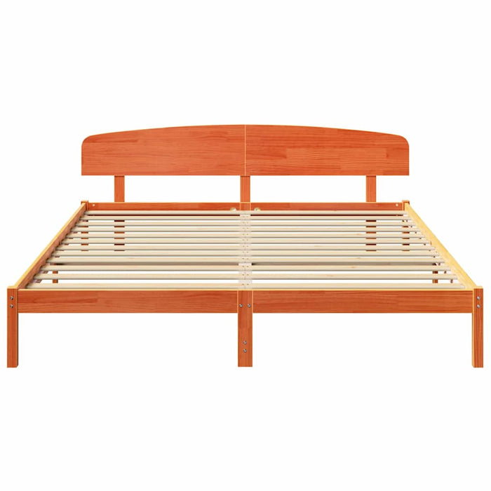 Cadru de pat cu headboard Maro 180 x 200 cm Lemn masiv de pin - WALTI WALTI