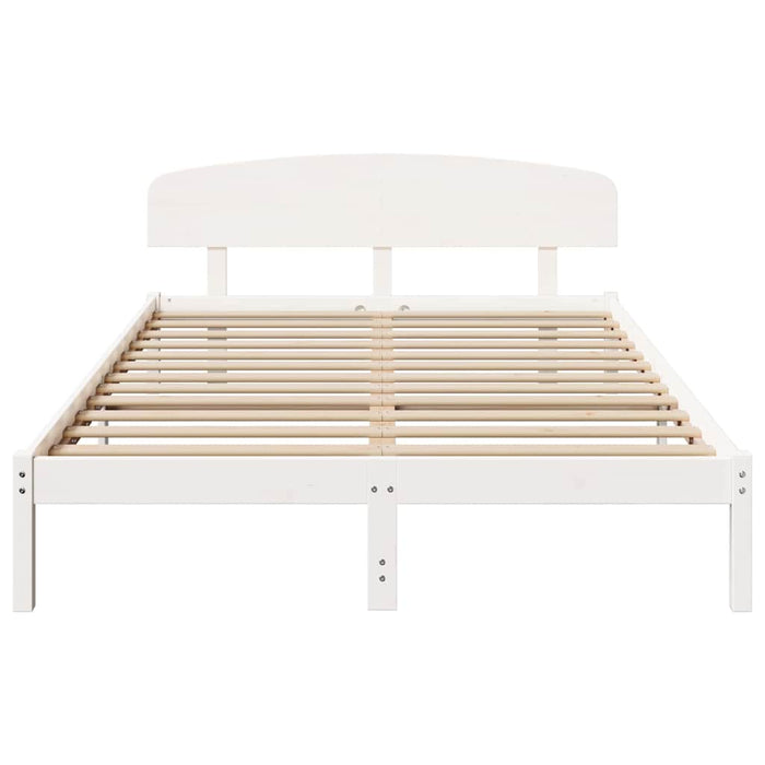 Cadru de pat cu headboard Alb 160 x 200 cm Lemn masiv de pin - WALTI WALTI