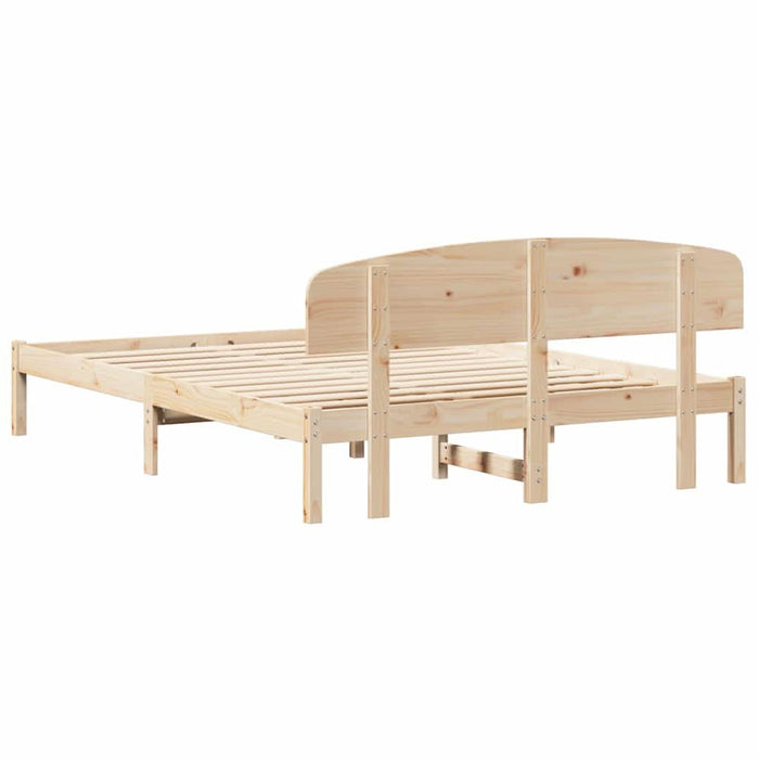 Cadru de pat cu headboard Maro 150 x 200 cm Lemn masiv de pin - WALTI WALTI