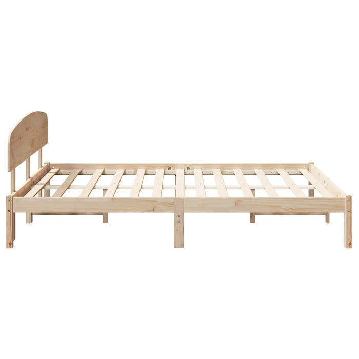 Cadru de pat cu headboard Maro 150 x 200 cm Lemn masiv de pin - WALTI WALTI