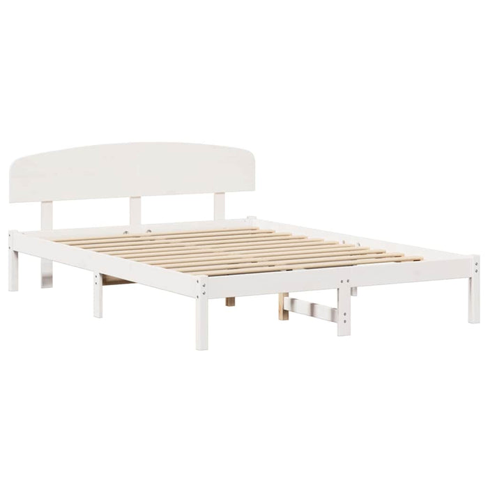 Cadru de pat cu headboard Alb 150 x 200 cm Lemn masiv de pin - WALTI WALTI