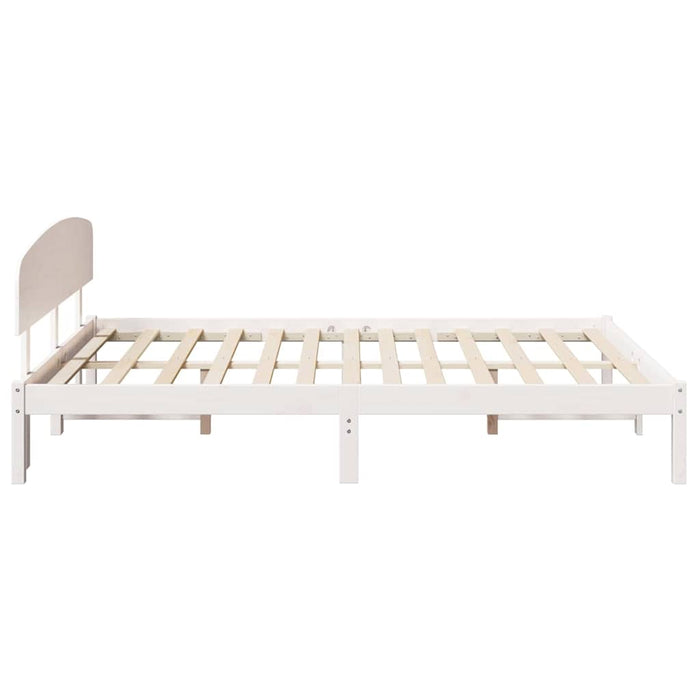 Cadru de pat cu headboard Alb 150 x 200 cm Lemn masiv de pin - WALTI WALTI
