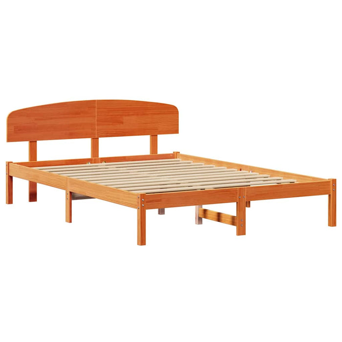 Cadru de pat cu headboard Maro 150 x 200 cm Lemn masiv de pin - WALTI WALTI