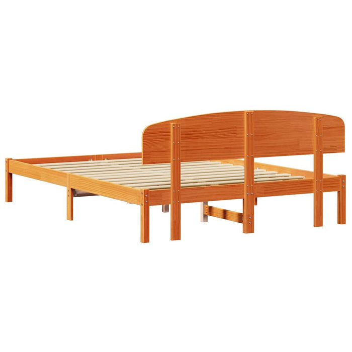 Cadru de pat cu headboard Maro 150 x 200 cm Lemn masiv de pin - WALTI WALTI
