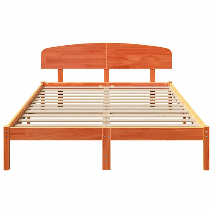 Cadru de pat cu headboard Maro 150 x 200 cm Lemn masiv de pin - WALTI WALTI