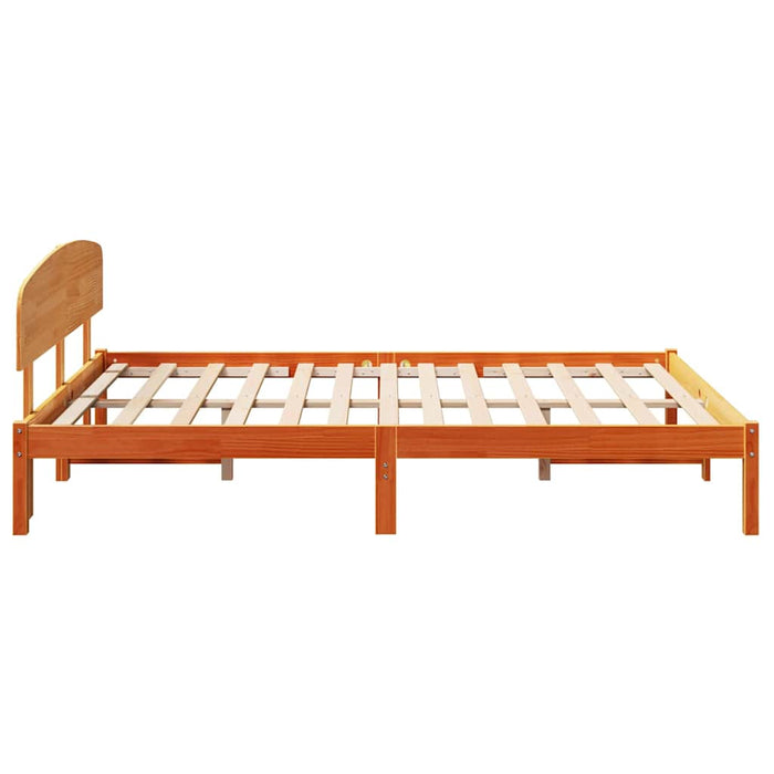 Cadru de pat cu headboard Maro 150 x 200 cm Lemn masiv de pin - WALTI WALTI