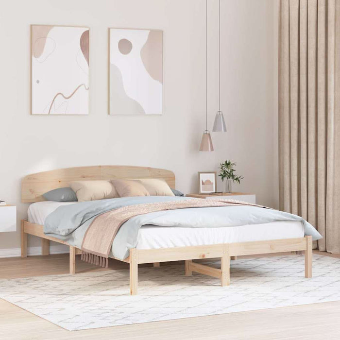 Cadru de pat cu headboard Maro 140 x 200 cm Lemn masiv de pin - WALTI WALTI