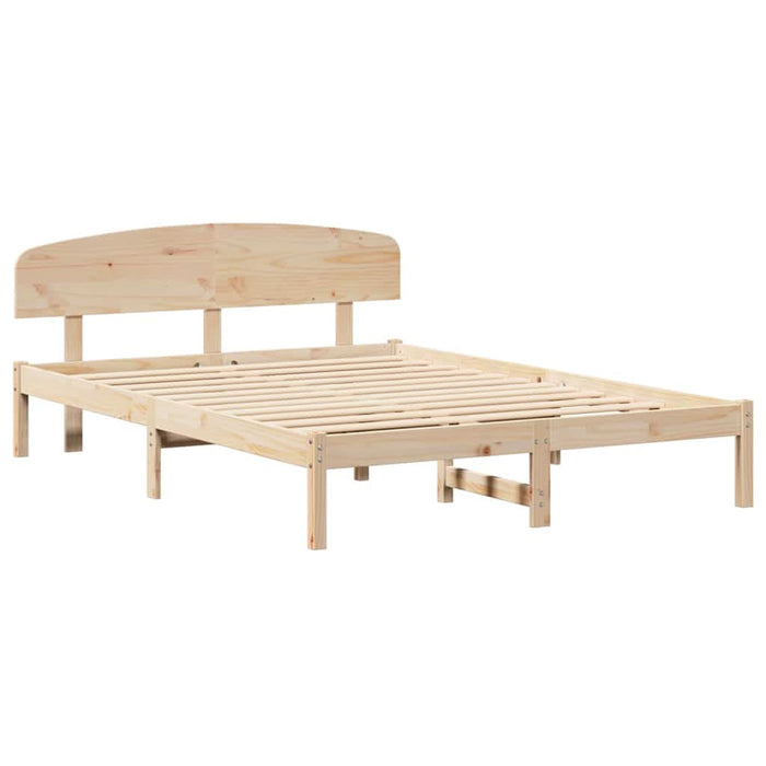 Cadru de pat cu headboard Maro 140 x 200 cm Lemn masiv de pin - WALTI WALTI