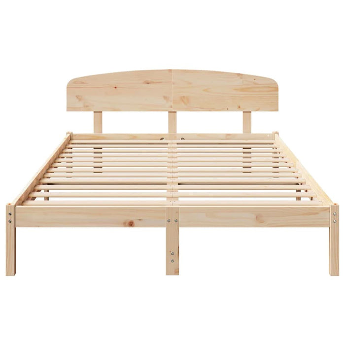Cadru de pat cu headboard Maro 140 x 200 cm Lemn masiv de pin - WALTI WALTI