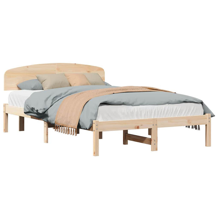 Cadru de pat cu headboard Maro 120 x 200 cm Lemn masiv de pin - WALTI WALTI