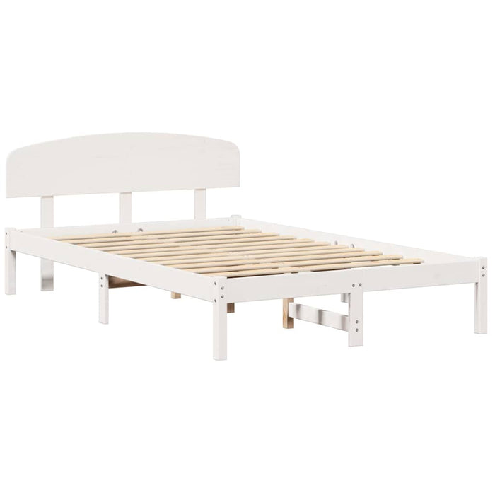 Cadru de pat cu headboard Alb 120 x 200 cm Lemn masiv de pin - WALTI WALTI