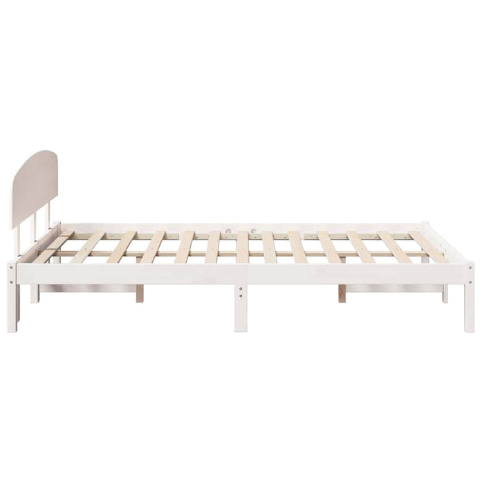 Cadru de pat cu headboard Alb 120 x 200 cm Lemn masiv de pin - WALTI WALTI