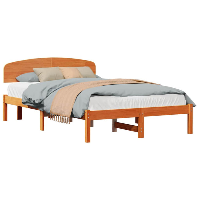 Cadru de pat cu headboard Maro 120 x 200 cm Lemn masiv de pin - WALTI WALTI