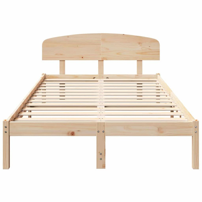 Cadru de pat cu headboard Maro 120 x 190 cm Lemn masiv de pin - WALTI WALTI